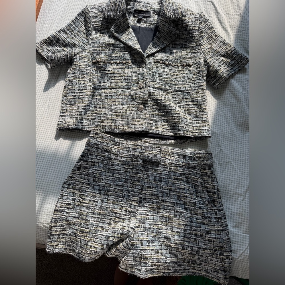 Current Air Short Sleeve Tweed Set